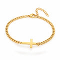 Cross chain bracelet in gold