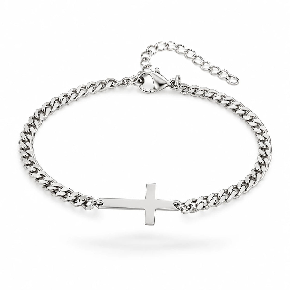 Cross chain bracelet in silver