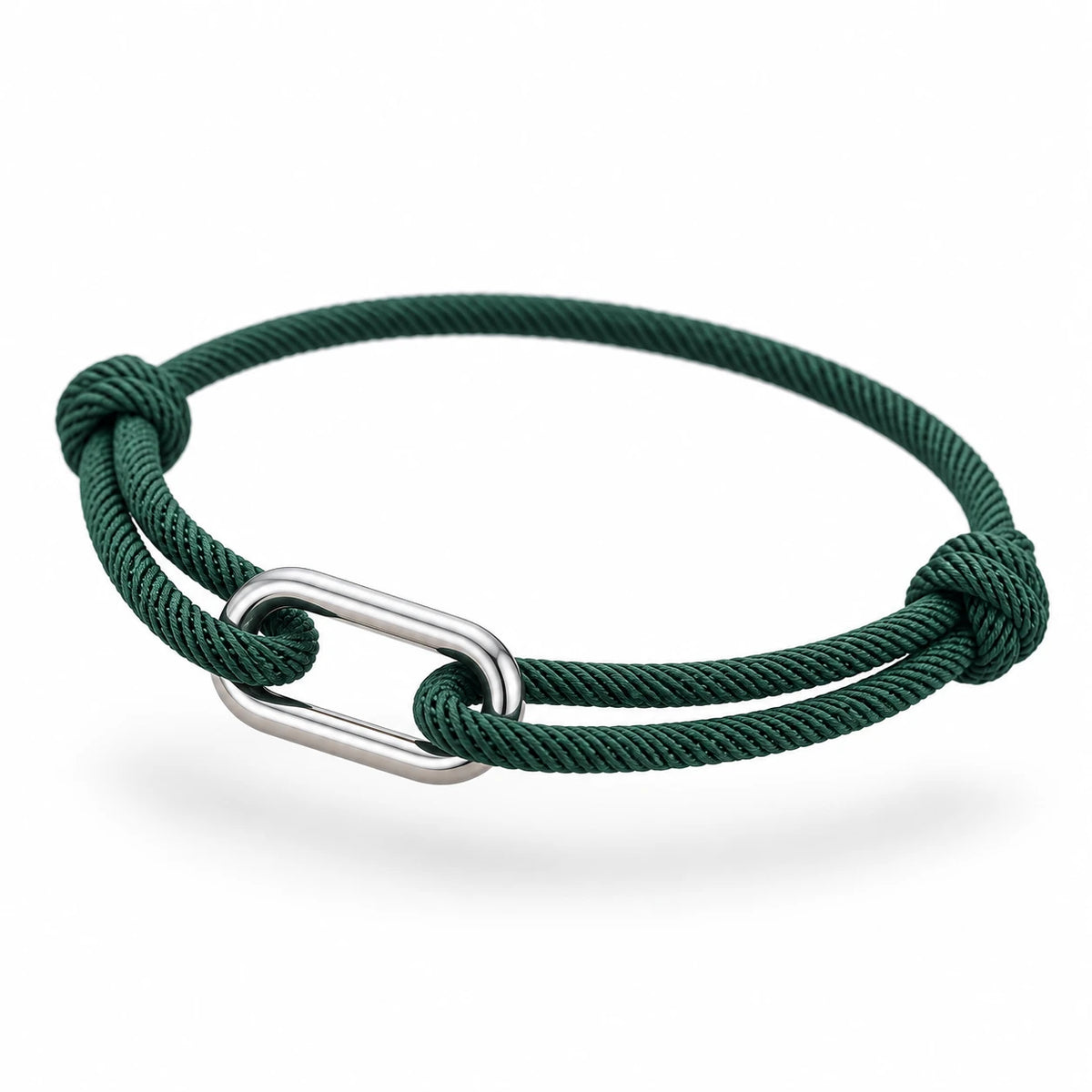 Rope bracelet in deep green